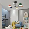 Lampadari Arrivo Camera dei bambini colorata Lampada a sospensione a soffitto Luce a led Giocattolo creativo nordico Macaron Dimmerabile 30W