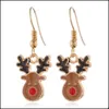 Bracelet Boucles D'oreilles Collier De Noël Boucles D'oreilles Ensemble Cadeau Série Père Noël Elk Bell Décorations De Fête De Fête Boucle D'oreille Collier Soutien-Gorge Dh7Md