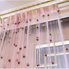 Gordijn 1x2m Rose Tassel Silver Line String Valance woonkamer Divider Wedding Diy Home Decor Stick niet inbegrepen