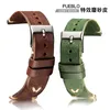 Bands de montre ￠ la main Italian Leather Watch Band pour une sangle antique 20 mm 18 mm Bracelet r￩tro masculin