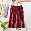 Fashion Children pleuche long skirts Girls velvet tiered pleated skirts Kids princess tutu dress elastic waist Maxi Skirt A92043399927