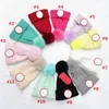 Kinderen pompon gebreide hoeden Canada brief mutsers jongens meisjes pom poms schedel doppen kinderen motorkap winter beanie ontwerper oormof 11colors