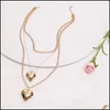 Ohrringe Halskette Romantische Herzrahmen Halsketten Ohrringe für Frauen Geschenke Legierung Versprechen Liebe Andenken Schmuck Drop Lieferung 2022 Se Dhwoj