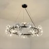 Chandeliers Round Gold Black Crystal Led Modern Chandelier Lighting For Living Room Lights Bedroom Bedside Light Luxury Pendant Lamps