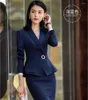 Damen Zweiteilige Hose 2022 Mode formale Hose Anzüge für Frauen Büroarbeit 2 Blazer Set Business Hose Jacke Anzug weiblich Herbst Winter