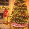 Christmas Decorations Pink Tree Skirt With Light Soft Home Decor For Party