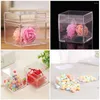 Present Wrap 24 Clear Square Cues Storage Box med lock Candy Cases