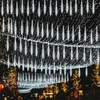 Dizeler 30/50cm Meteor Duş Işıkları Noel Ağacı Asma Çelenk Işık Açık Güz Yağmur Parti Tatil Penceresi saçma dekor