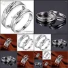 An￩is de casamento Ringos de casamento Charmhouse 1 Par Pure 925 Sier Ring for Man Women 2pcs Conjunto de casais