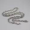 Chaînes Collier en Argent Sterling 925 Pur Largeur 5mm Carré Motif Ovale Chaîne à Maillons 55cm / 34-35g Pour Homme Cadeau