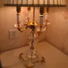 テーブルランプモダンヨーロッパのクリスタルベッドルームベッドサイドライトラグジュアリークリエイティブスタディルームデスクランプオフィス樹脂ハンドル