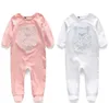 Neugeborenen Baby gestrickte Stickerei Baumwolle Strampler 0 2Y Strampler Toddle Baby Body Kinder Onesies Overalls Klettern