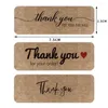 Cadeau cadeau 120pcs / rouleau papier kraft merci pour votre commande autocollants 3x1 pouces étiquettes d'étanchéité petite entreprise décor à la main