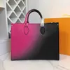 Onthego Bolsos Wild at Heart Patrón de impresión iridiscente de gran tamaño Diseñador de cuero Mujer Bolso clásico Bolso de hombro para mujer Compras de moda