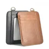 Card Holders Vintage Men's Genuine Leather Wallet Slim Holder Male Portable Mini Purse Transparent Pocket