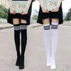 Women Socks Micro Pressure Show Thin Legs Over Knee Japanese JK Cylinder Four Seasons Black White Whom Rung Thigh-high Stockings