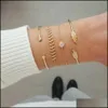 Очарование браслетов 4pcs/set gold color cactus ytklet untic bracelets bohemian geometric metal bracelet Утверждение ювелирные изделия 5 стилей dhpho