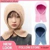 Beanie/Skull Caps Y2K -knoppen Balaclava Dames Winter Hat Ski -fiets Gebreide Cozy Hooded Neck Collar Cap Head Beanie Hat Warm unisex Bonnet T221020