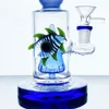 NIEUWE MINI FISH Eye Hookah Glass Pipe Smoke Pipe Water Bowl met 1 PERC 14 mm interne schroefdraadconnector GB-369