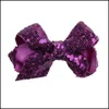 Hair Accessories 13 Colors Girls Embroideried Sequin Hair Bows With Alligator Clips Colorf Hairpins Bling Barrette Accessories 06018 Dh1Yt