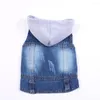 Hondenkleding Pet Jacket Denim Vest Jeans puppy hoodie kleding voor honden katten kleine medium 4 kleuren