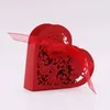 Embrulhar muito 60 Candy Box Heart Paper para festa de casamento - vermelho