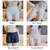 Underpants Mens Seamless Sissy Pouch Panties Underwear Sexy Ice Silk Nylon Smooth Men 2022 Convex Boxer Briefs Knickers Shorts