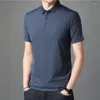 Heren t shirts 2022 moerbei zijden zomers polo hoogwaardige korte mouw solide kleur zakelijke casual mannelijke tees mode man tops