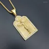 Hangere kettingen strasse Jesus Cross ketting religie titanium staal vergulde punk hiphop sieraden accessoires