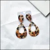 Hoop Huggie Acrylic Leopard Hoop أقراط للنساء بيان الهندسة الكورية المتدلية الكبيرة إسقاط السيدات حزب الأذن المجوهرات Del Dhjhe