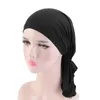 Abbigliamento etnico Musulmano ElasticHijab Berretto da donna Cotone modale Cancro Chemio Caps Testa Turbante Sciarpa Copricapo Strech Bandane di seta Capelli a coda lunga