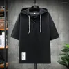Men's T Shirts Summer Thin Breathable Hooded Short Sleeve T-shirt Men's Large Medium Work Clothes Sweater