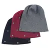 Geebro Femmes Star Côtelé Tricoté Coton Skullies Beanie Casual Doux Design Solide Bonnets Chapeau Dames Slouchy Chapeau En Gros T221020