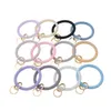 Keychains Lanyards Sile Wrist Keyrings Fashion Glitter Armband Sport Keychain Armelets Bangle Round Key Rings Large O Cute Keyr DHVWP