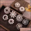 Pinnen broches parels kralen bloemenvormige broches voor haaraccessoires strass Regelbodempin doek hoofdenbanden 9 stijlen drop dhjrs