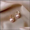 Hoop Huggie Fashion Minimalist Irregar Hoop Pearl Dangle Earrings Vintage Freshwater Pearls For Women Fine Jewelry Drop Delivery 20 Dhwlo