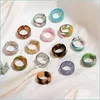 Band Rings Korea Chic Transparent Estetic Ring Colorf Minimalist Acrylic Harts Thin Rings for Women Jewelry Party Gifts Drop Delive Dhqii