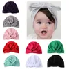 Barn bowknot barn bow cap baby hatt nyfödda flickor mode tillbehör spädbarn mössa turban fast cap baby vinter hatt