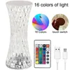 Lampes de table Diamant Lampe Cristal Projecteur USB Rechargeable Bureau De Noël Acrylique Décor Veilleuses Chambre Chevet Éclairage LED