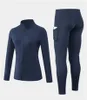 Frauen gepolsterte Yoga-Cets anpassen warme stehende grobe Fitnessjacke ohne peinliche Linie hohe Taille enge zweiteilige Sport-Cets7772945