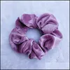 Bandos de borracha de cabelo Veet Scrunchie Hairband For Women Girls Elastic Brek Bands Acessórios para a cabeça Goma de cabeceira de cabelo Ponytail Holde Dhi6e