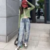 Clothing Sets Girls Autumn 13 14 Years Ripped Jeans Striped T-shirt Two Piece Suit Clothes For Teenagers 2022 Kids Streetwear Outfits