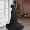 مثير فستان زفاف الشاطئ الصيفي 2023 للعروس V-Neck Slit Long Sleeves Boho Bridal Dons