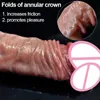 Seks oyuncak masajı süper gerçekçi sürgülü testisler büyük yapay penis kadın mastürbatör sünnet derisi hareket büyük dick yetişkin seks oyuncakları anal vajinal stimülasyon