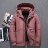 Jaqueta de pato branca masculina Homens de inverno parka de qualidade térmica casual slim grosso quente casaco de casaco de capa Parkas com capuz