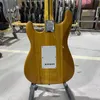 Guitarra elétrica de madeira cinza transparente amarelo fábrica chinesa direto strat guitarra