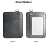 Card Holders Vintage Men's Genuine Leather Wallet Slim Holder Male Portable Mini Purse Transparent Pocket