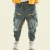Boy Fashion Patchwork Cargo Pants Kids Spring Autumn Casual Children039S Jeans For Boys 6 8 10 12 14 Year Y200409259N3441832