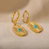 Boucles d'oreilles cerceaux Yhpup Eye Square Geométrique Géométrique Slebout en acier inoxydable Couleur Gold Couleur Fashion Trendy Moyen-Orient Bijoux Women6331359