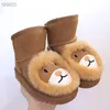 Australie Animal Boots chauds Enfants Enfants Mini Snow Boot Boys Filles Boucle Bottises Classic Winter Fur Fluffy Furry Youth ￩tudiants Baby Toddlers Wgg Chaussures 25-35